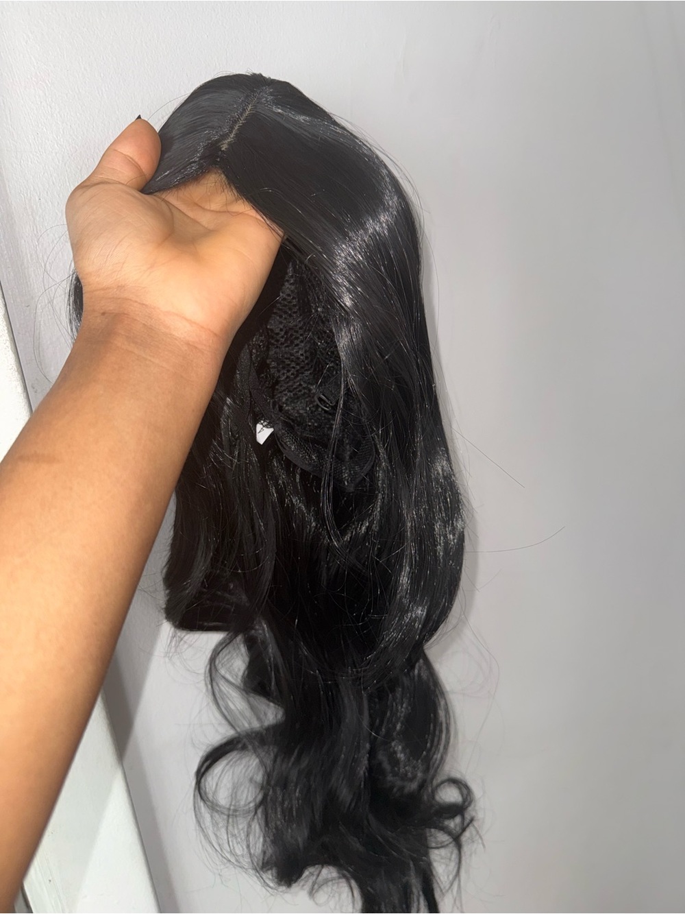 Black Long Synthetic Wig with Natural Wave - Unbranded